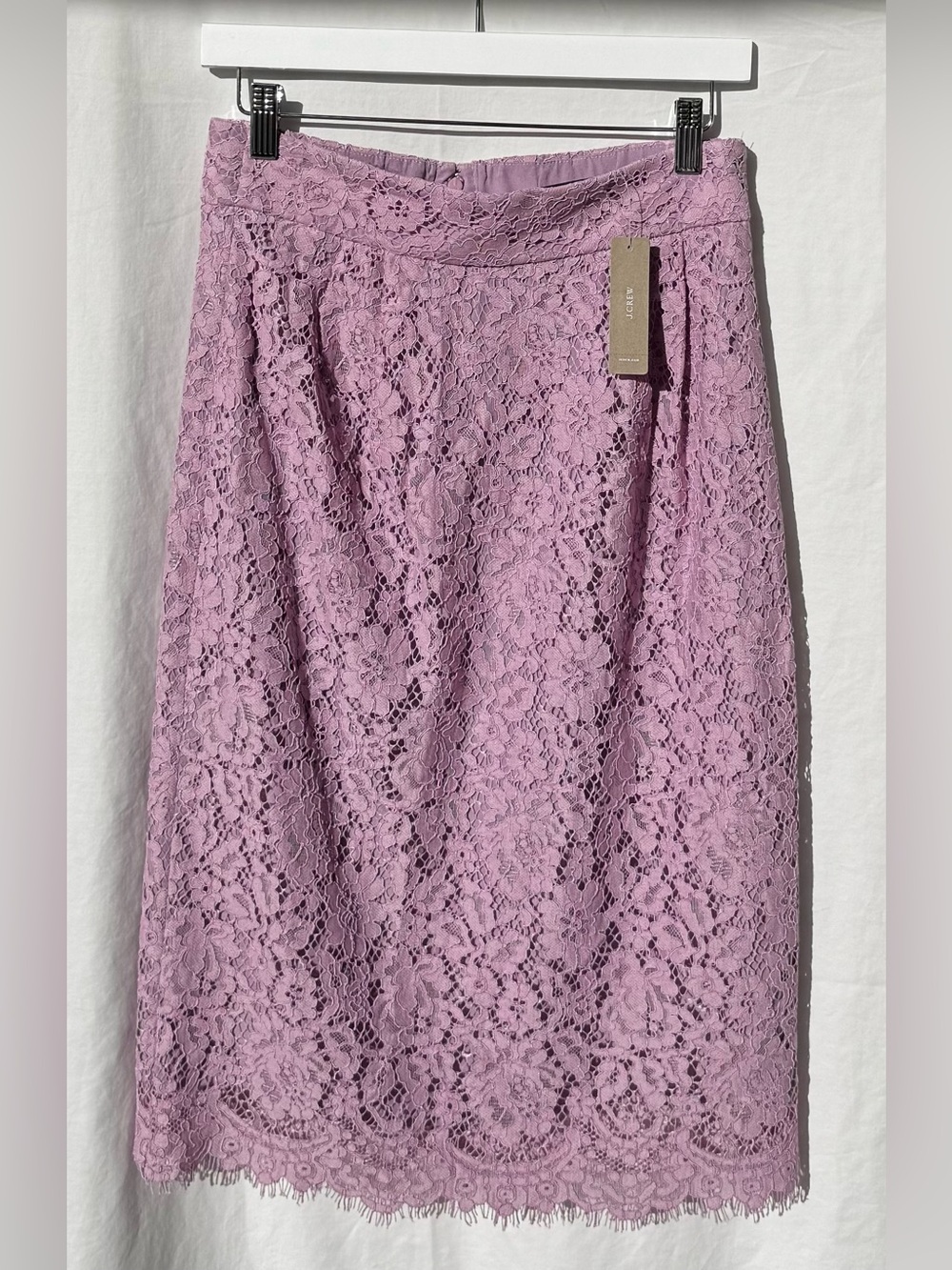 J. Crew Lavender Lace Pencil Skirt